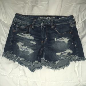 American Eagle ripped denim shorts, size 8.